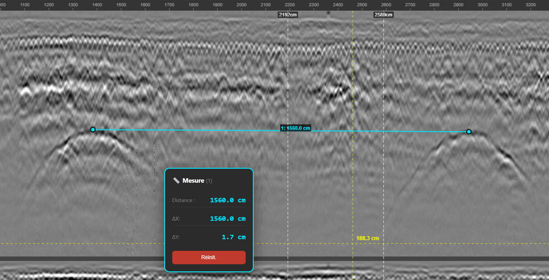 Mesure de distance - GPR Viewer Pro